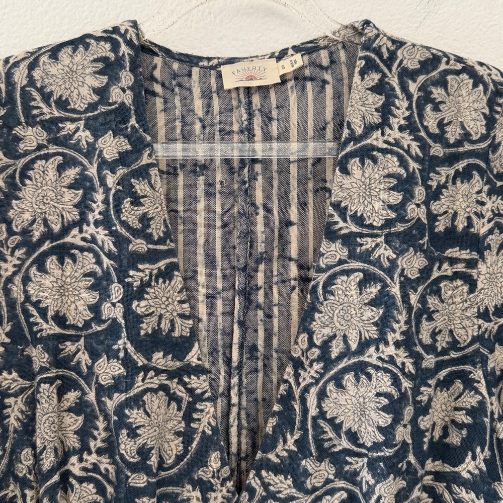 Faherty dune oceana cotton dress in tranquil tides colorway, size small - Picture 7 of 7